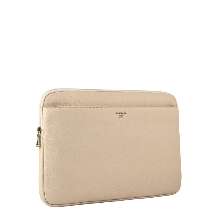 Wax Leather Laptop Sleeve - Dove