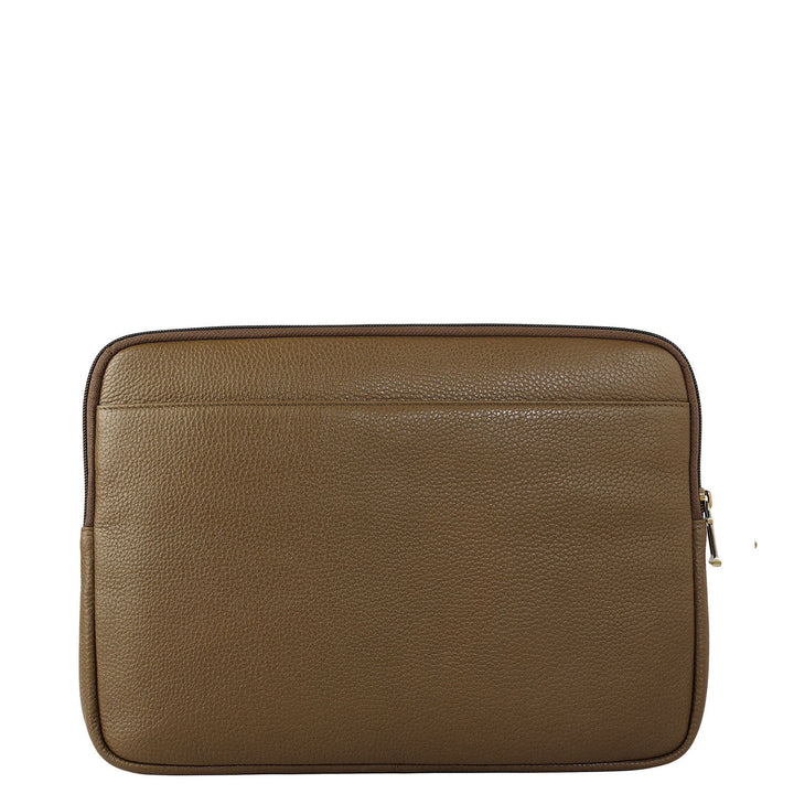 Wax Leather Laptop Sleeve - Moss