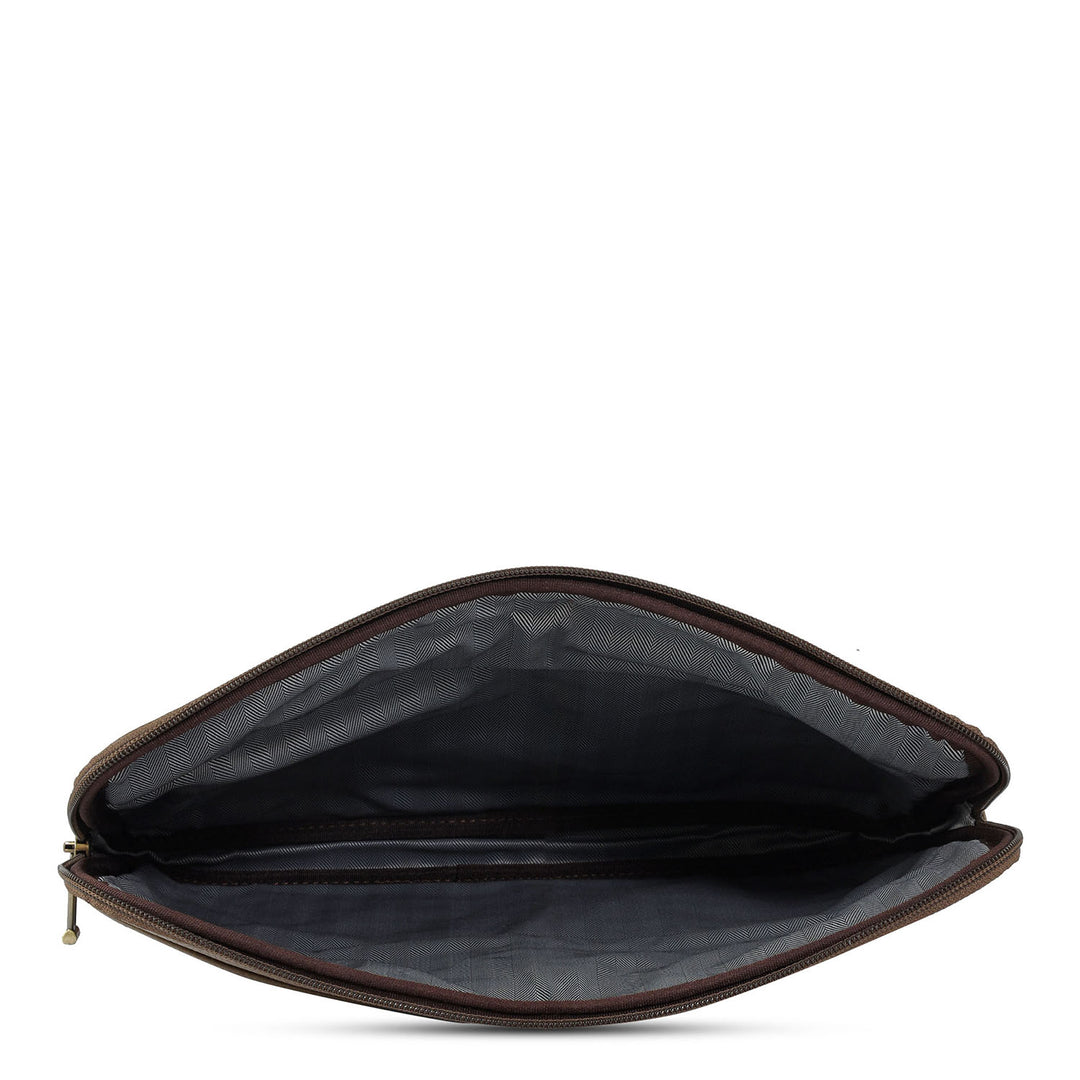 Wax Leather Laptop Sleeve - Moss