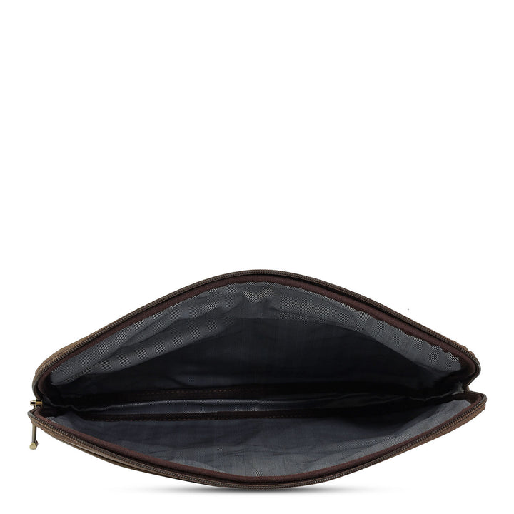 Wax Leather Laptop Sleeve - Moss