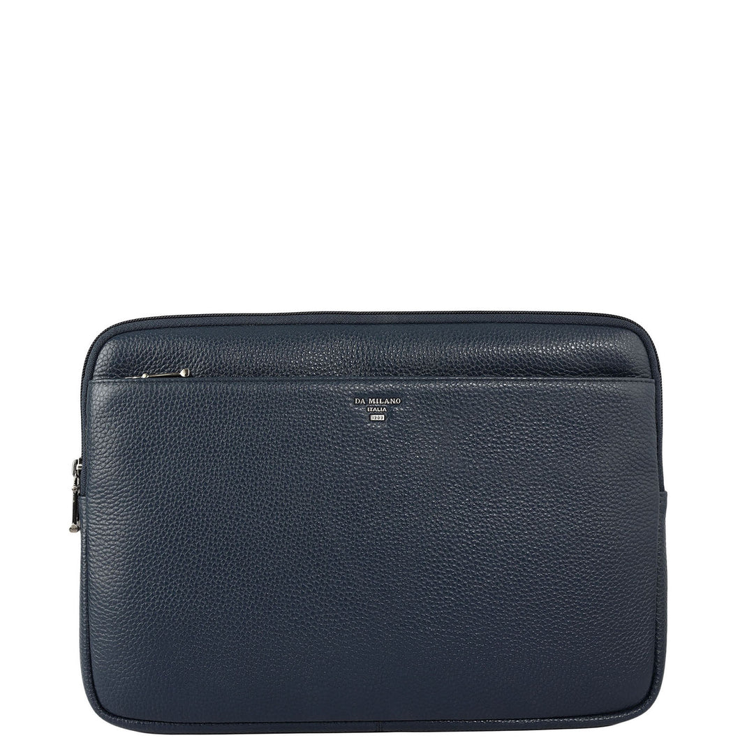 Wax Leather Laptop Sleeve - Navy