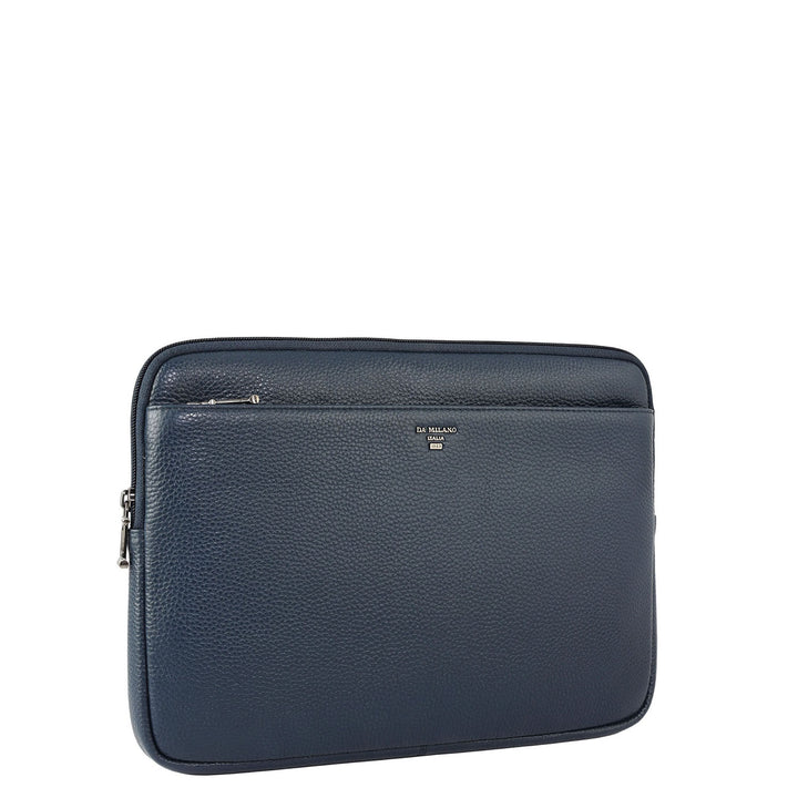Wax Leather Laptop Sleeve - Navy