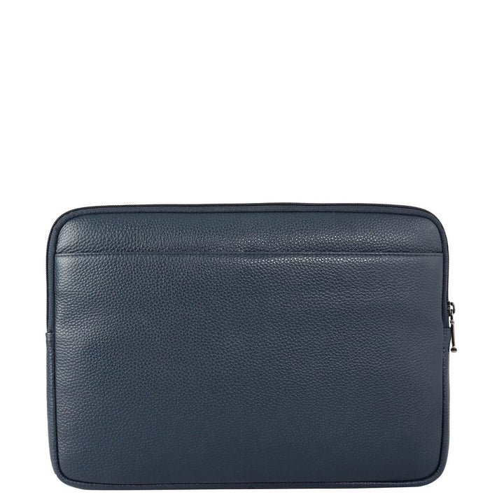 Wax Leather Laptop Sleeve - Navy