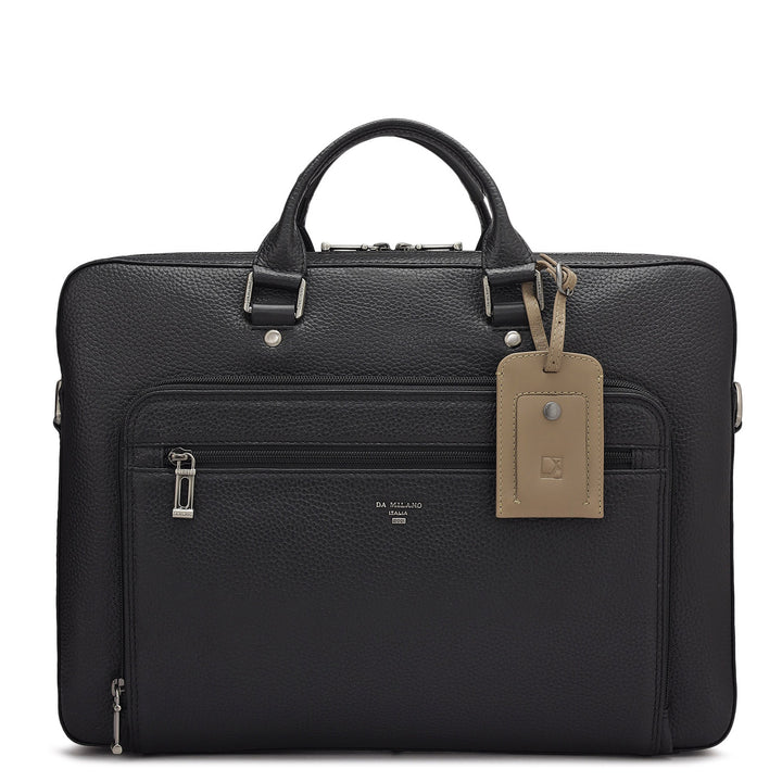 Wax Leather Laptop Sleeve - Black