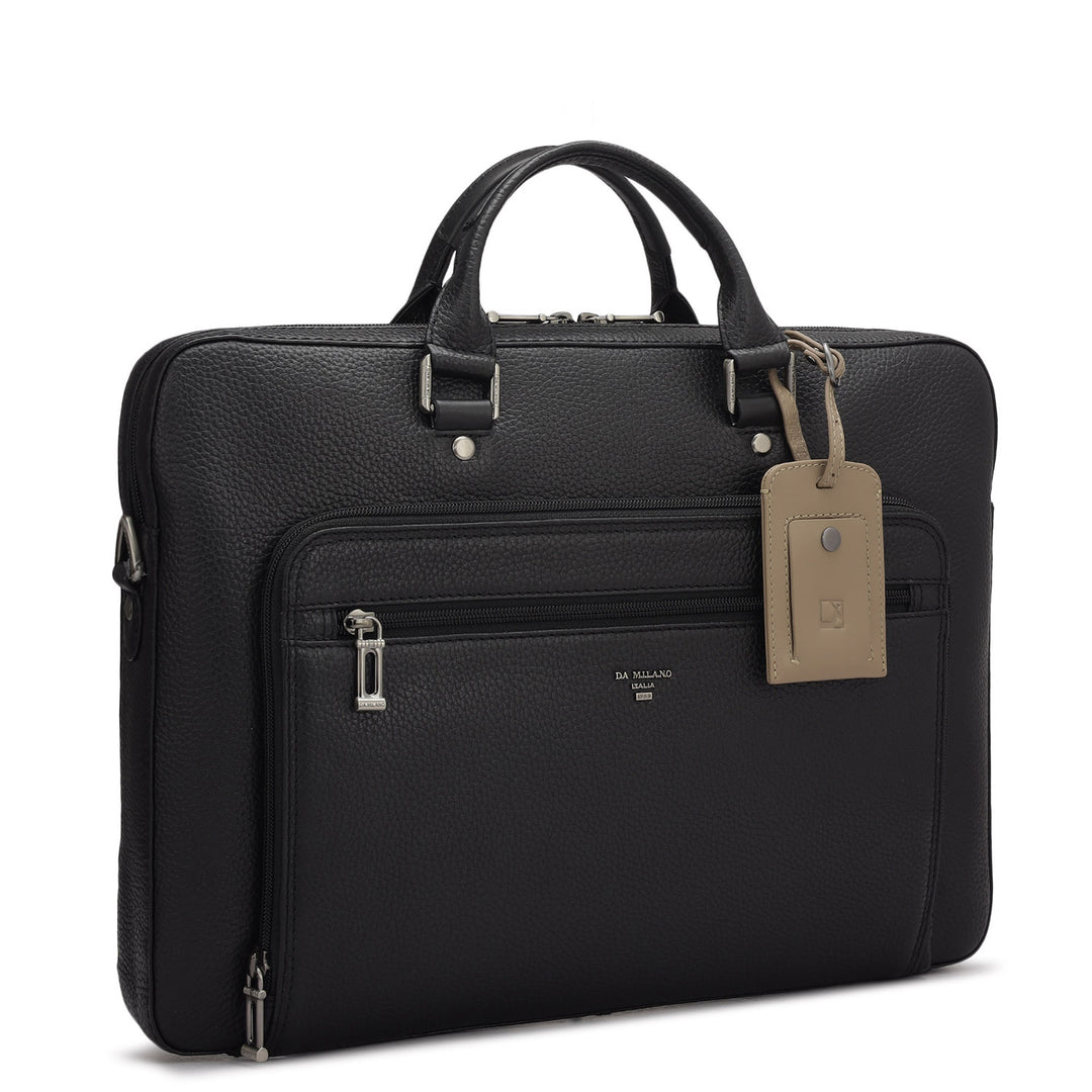 Wax Leather Laptop Sleeve - Black
