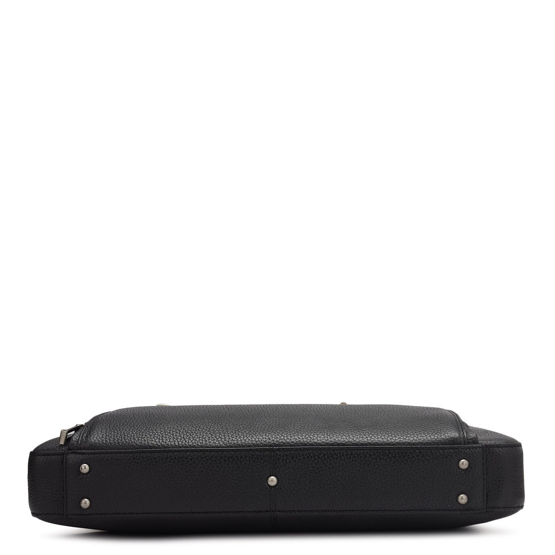 Wax Leather Laptop Sleeve - Black