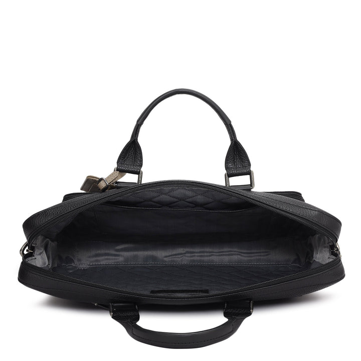 Wax Leather Laptop Sleeve - Black