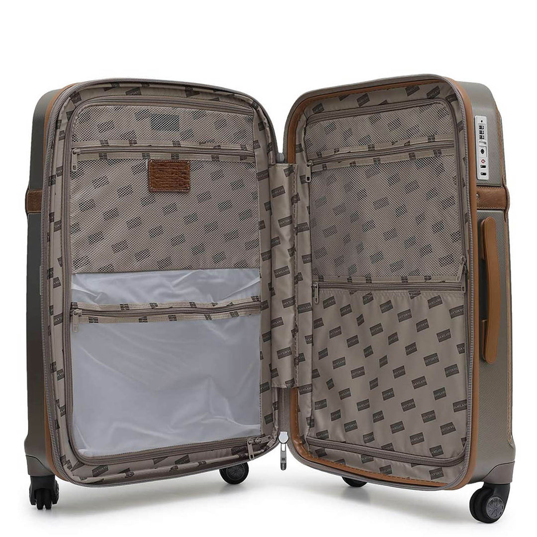 PC Elephant Leather Medium Check-in Trolley - Champange & Cognac