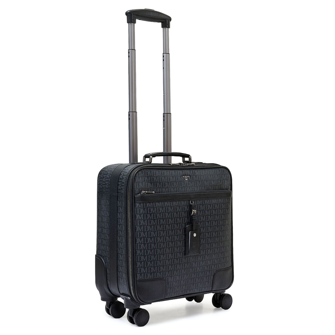Monogram Leather Overnighter Trolley - Black
