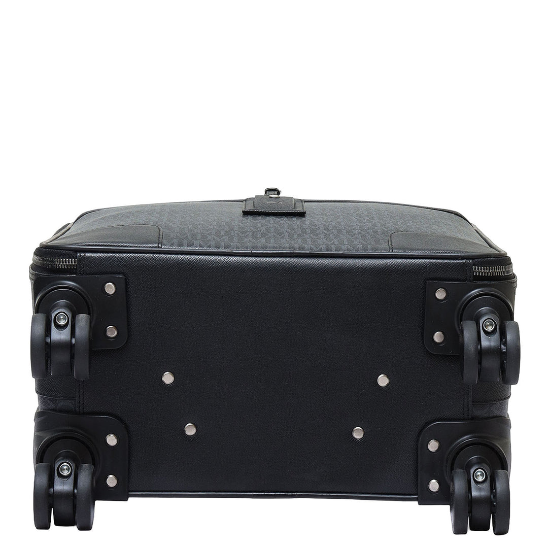 Monogram Leather Overnighter Trolley - Black