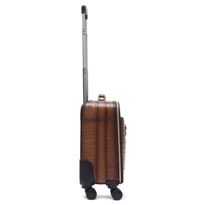 Signato Leather Overnighter Trolley - Cognac