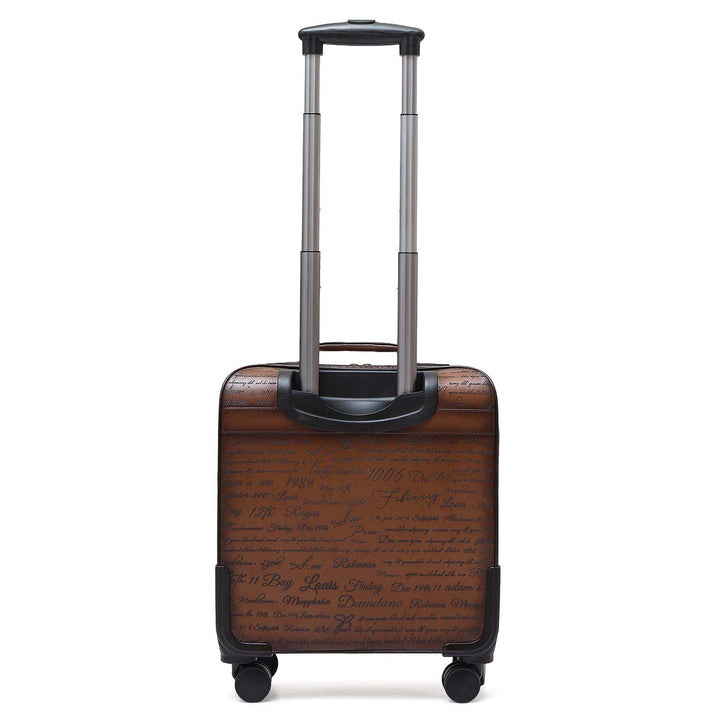 Signato Leather Overnighter Trolley - Cognac