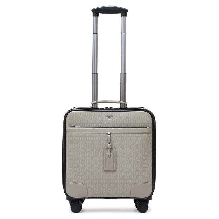 Monogram Leather Overnighter Trolley - Stone Grey