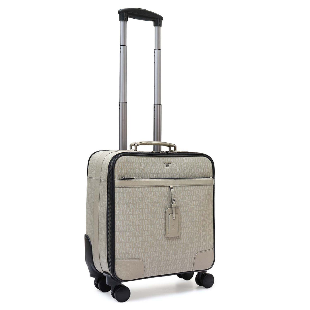 Monogram Leather Overnighter Trolley - Stone Grey