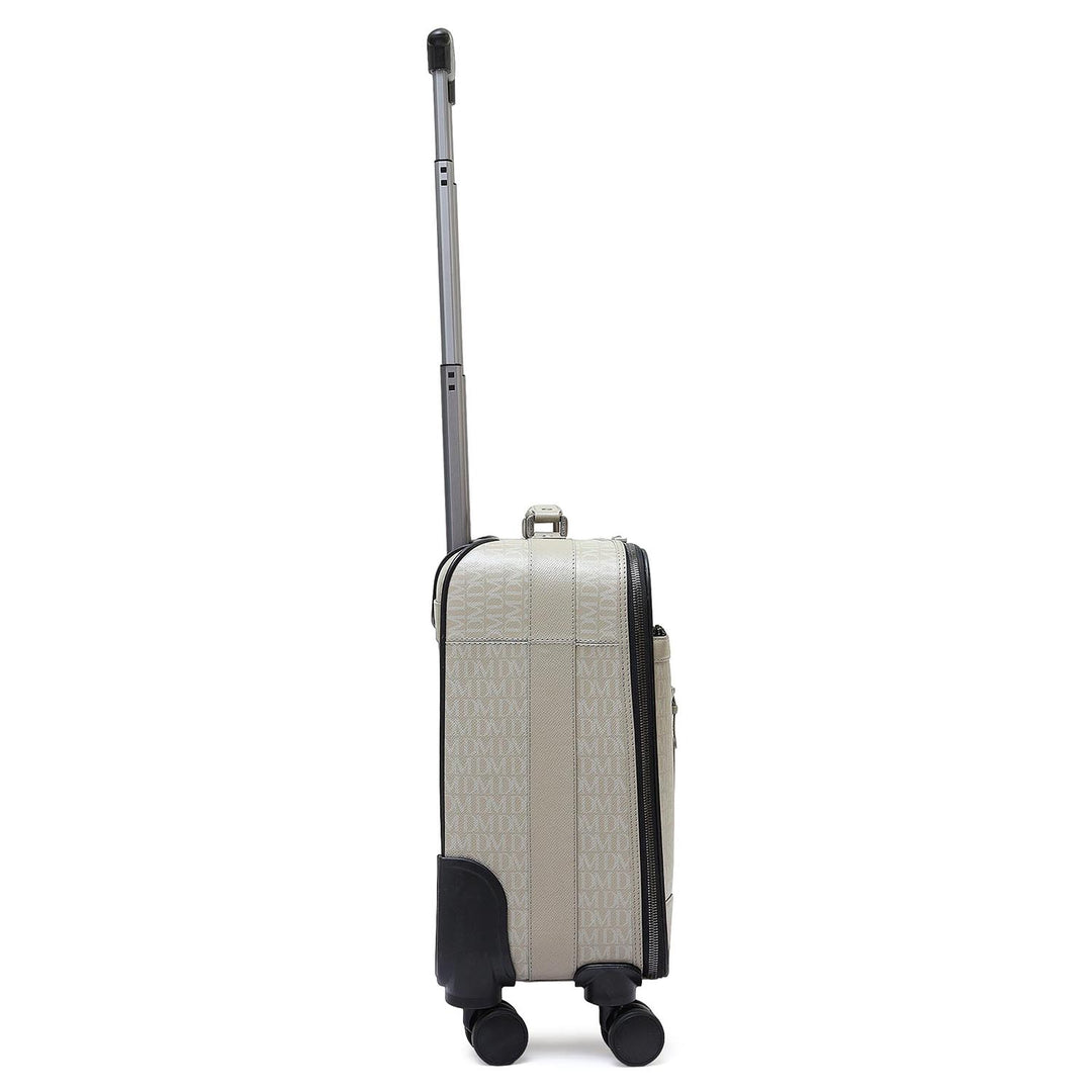 Monogram Leather Overnighter Trolley - Stone Grey