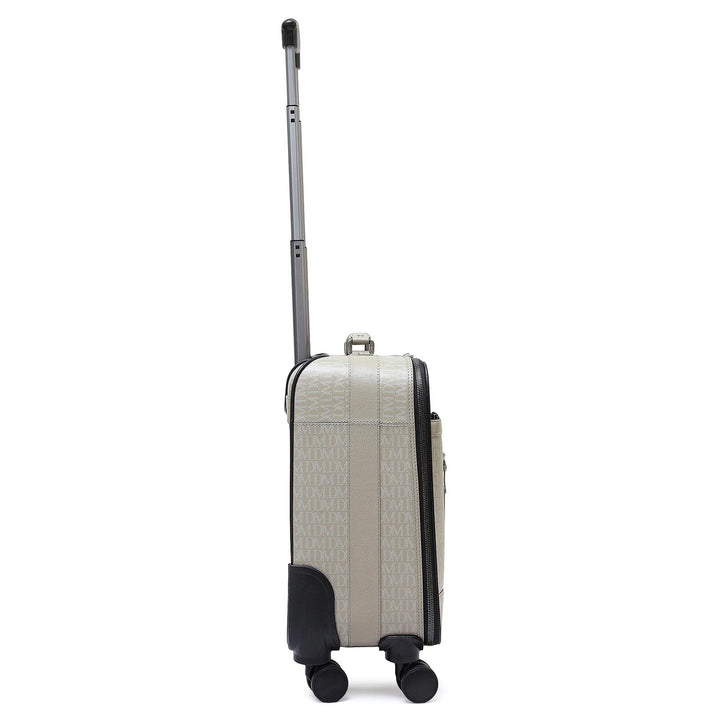 Monogram Leather Overnighter Trolley - Stone Grey