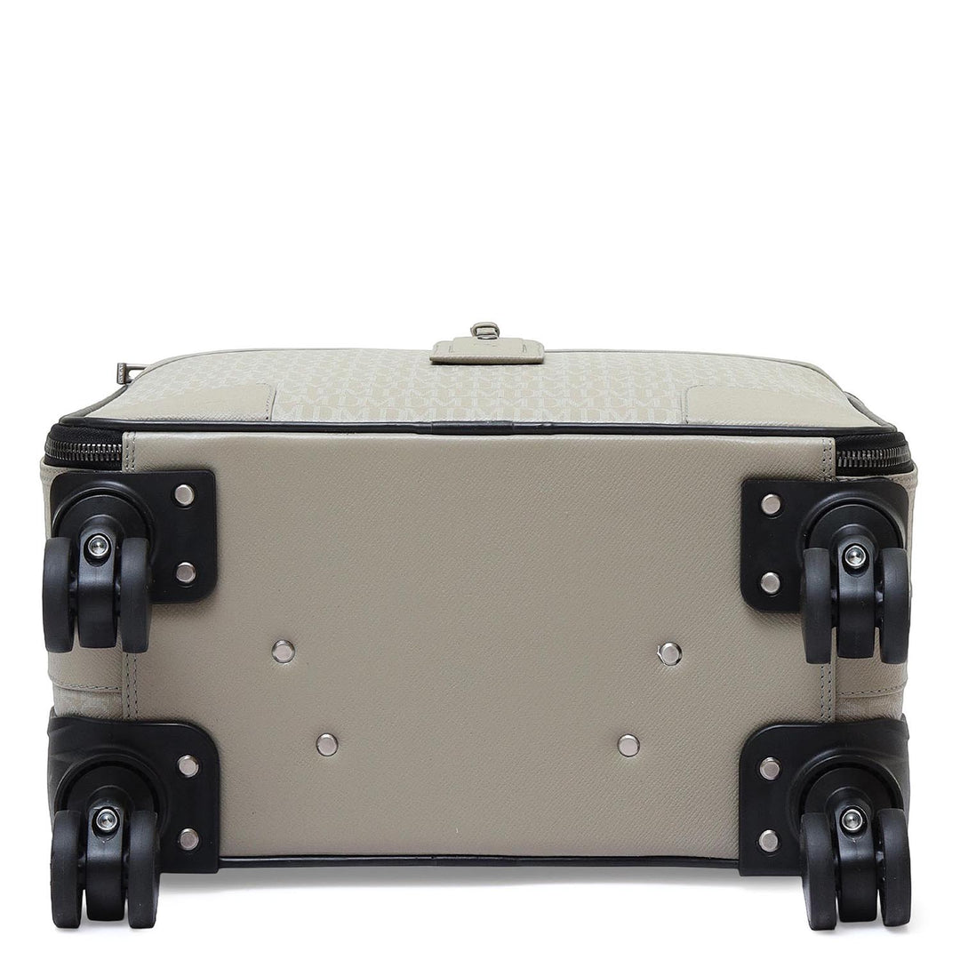 Monogram Leather Overnighter Trolley - Stone Grey