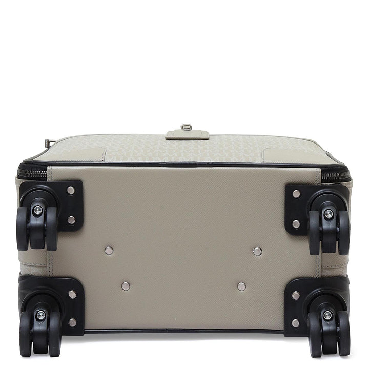 Monogram Leather Overnighter Trolley - Stone Grey