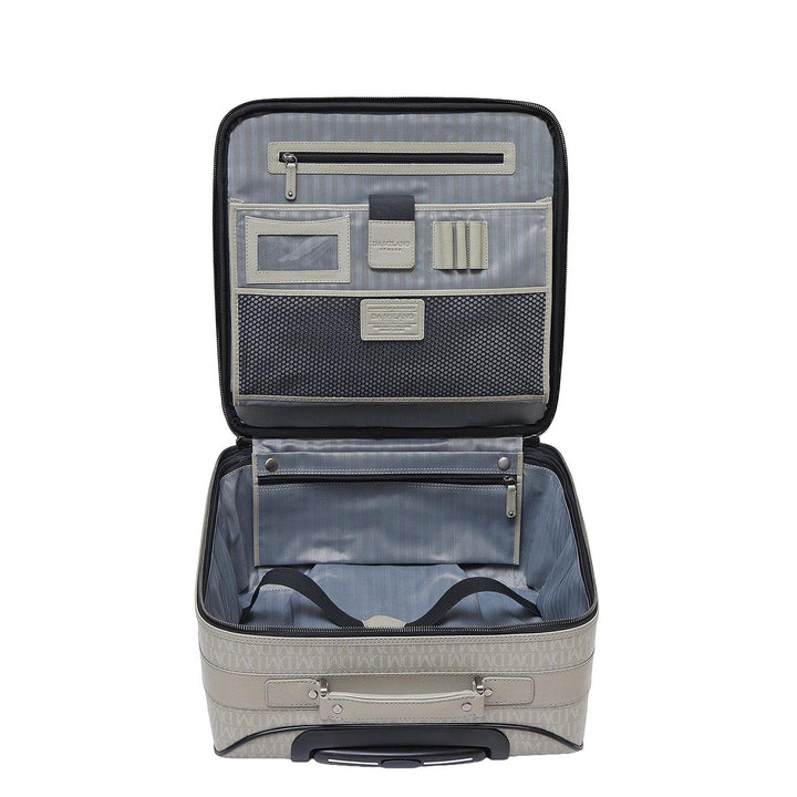 Monogram Leather Overnighter Trolley - Stone Grey