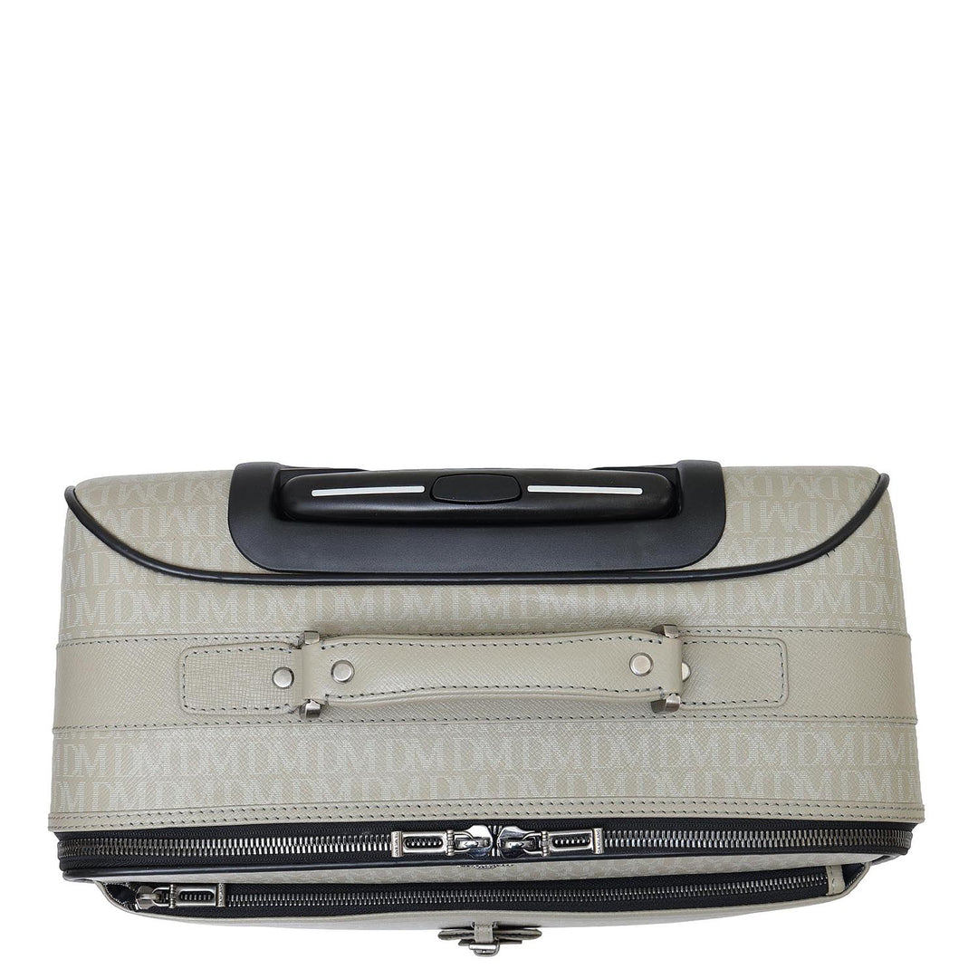 Monogram Leather Overnighter Trolley - Stone Grey