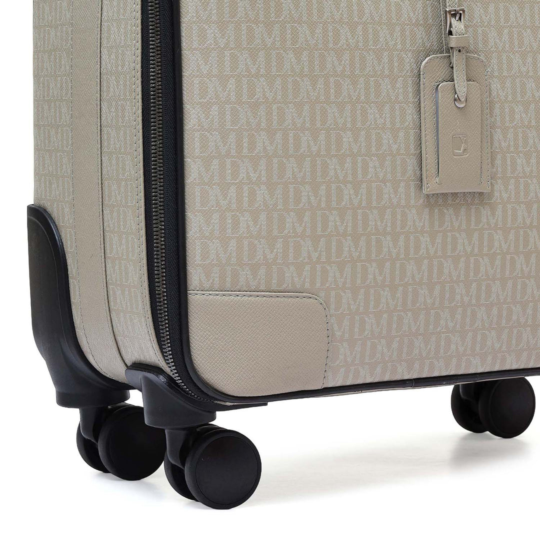 Monogram Leather Overnighter Trolley - Stone Grey