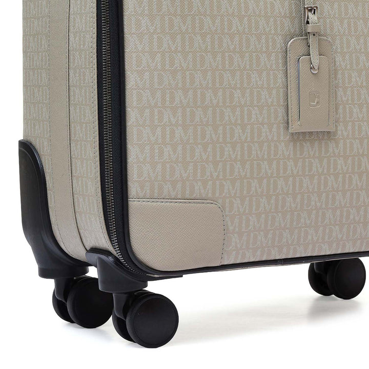 Monogram Leather Overnighter Trolley - Stone Grey