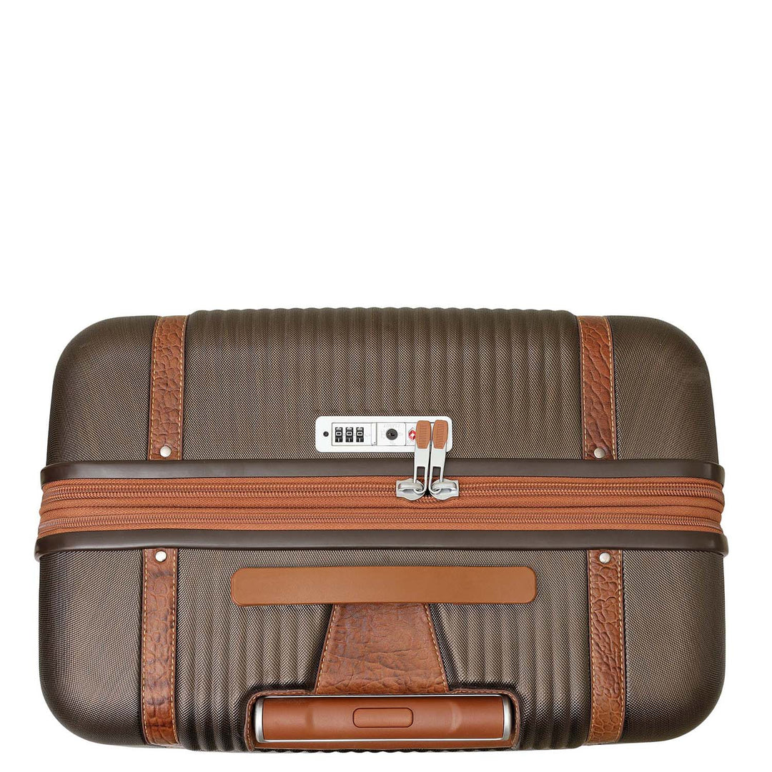 PC Elephant Leather Check-in Medium Trolley - Bronze & Cognac