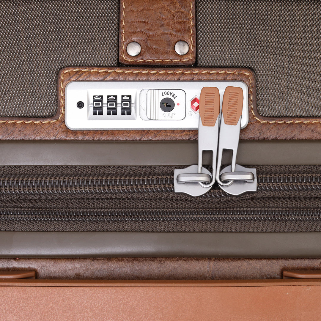 PC Elephant Leather Check-in Medium Trolley - Bronze & Cognac