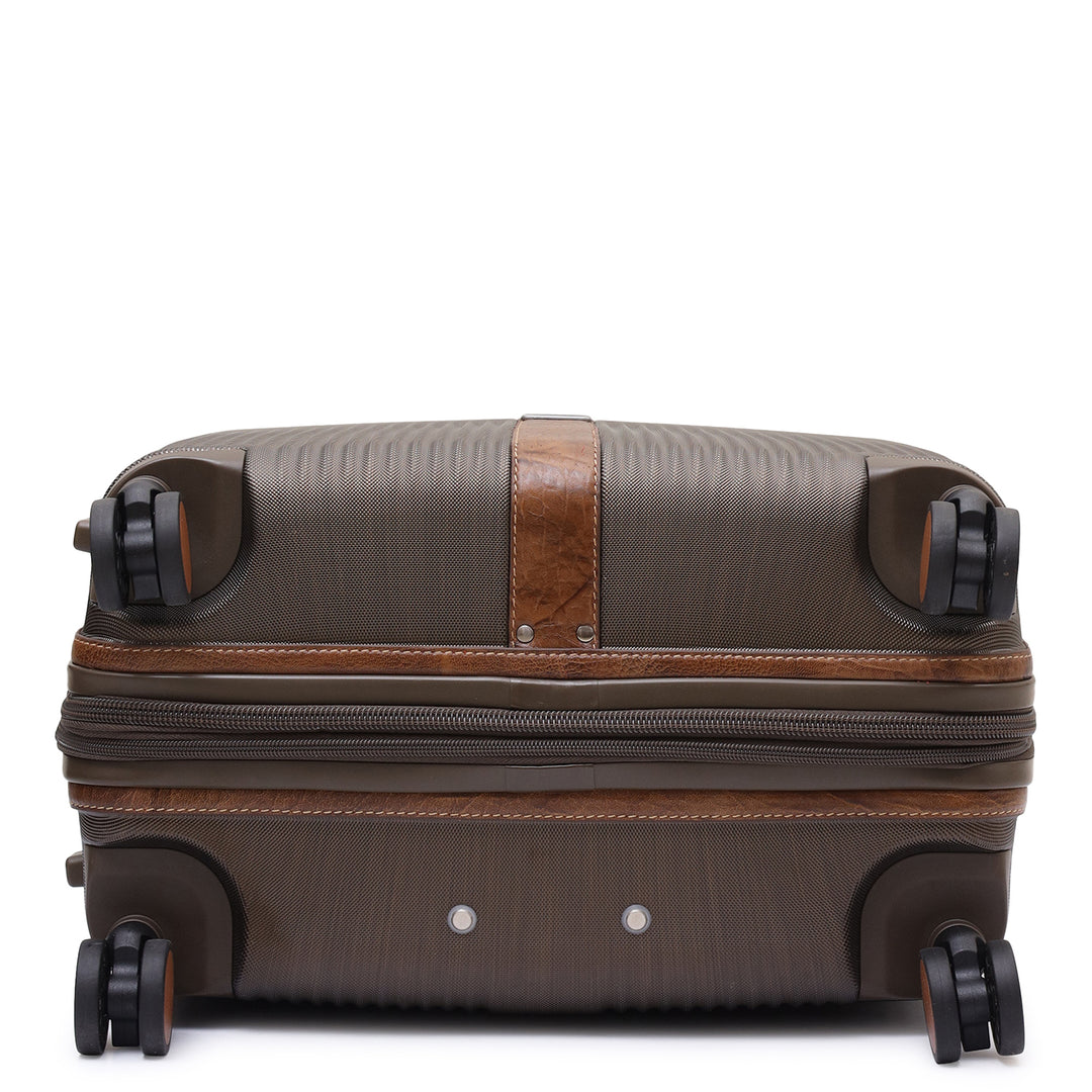 PC Elephant Leather Check-in Medium Trolley - Bronze & Cognac