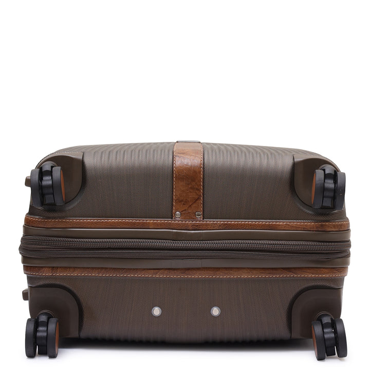 PC Elephant Leather Check-in Medium Trolley - Bronze & Cognac