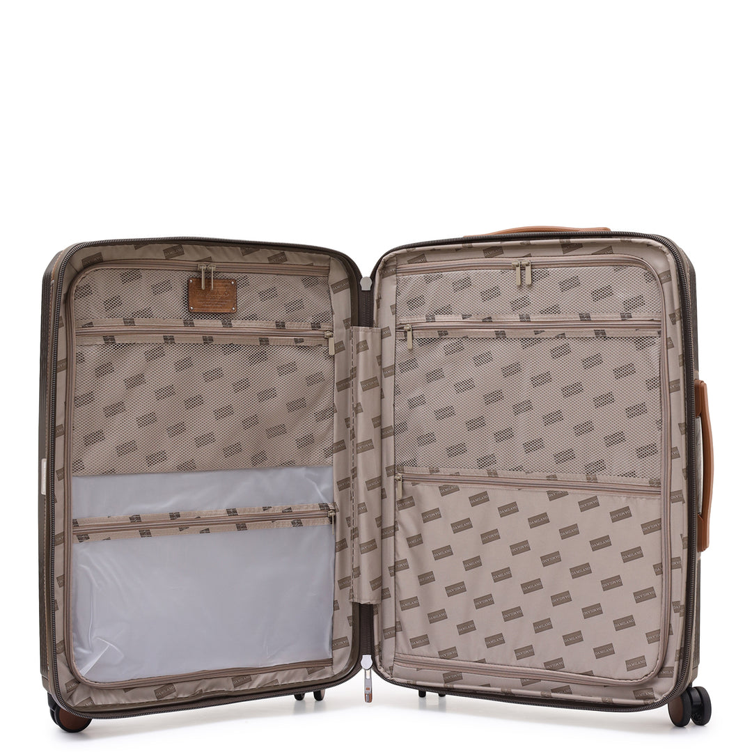 PC Elephant Leather Check-in Medium Trolley - Bronze & Cognac