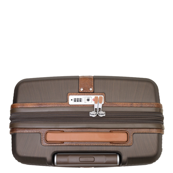 PC Elephant Leather Check-in Medium Trolley - Bronze & Cognac