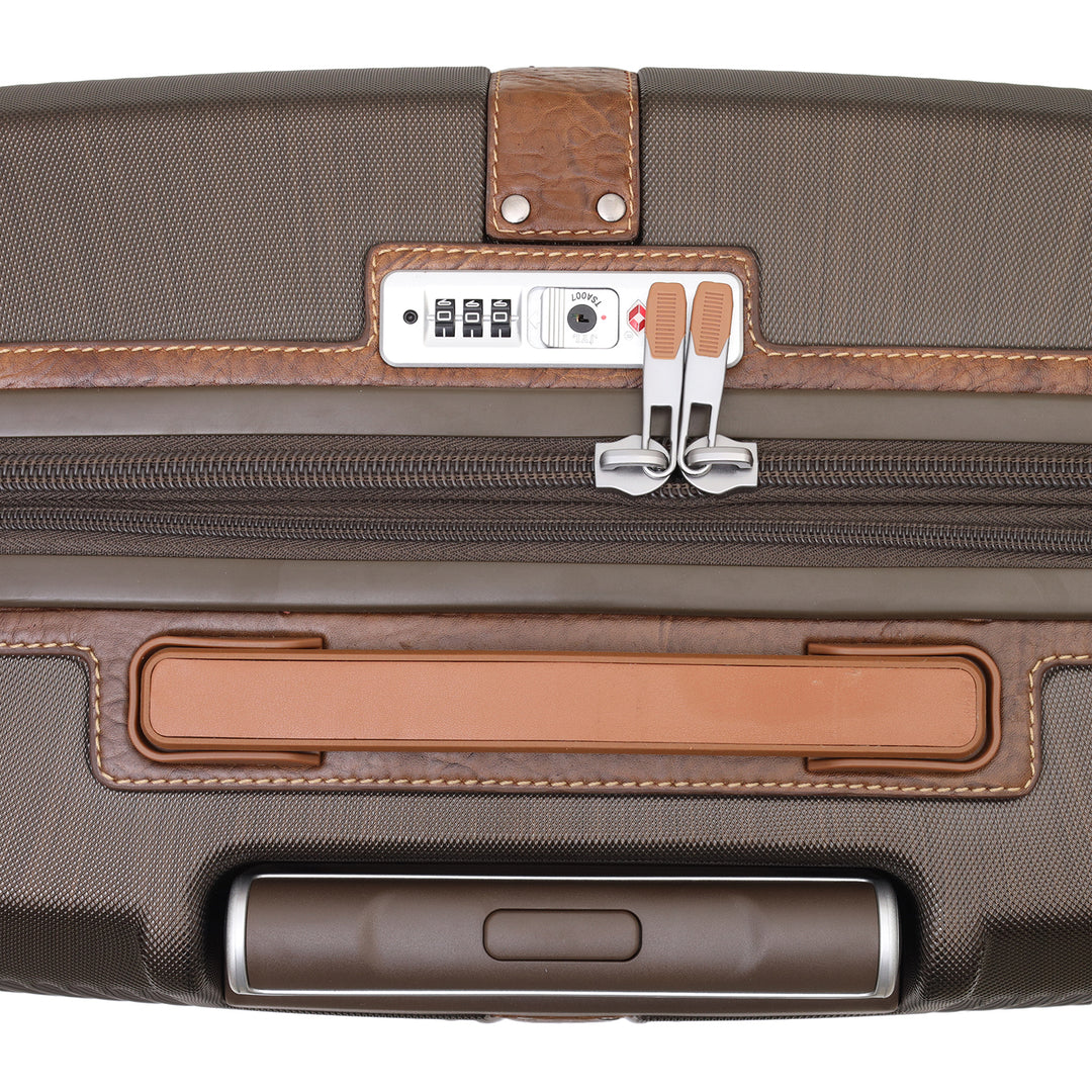 PC Elephant Leather Check-in Medium Trolley - Bronze & Cognac