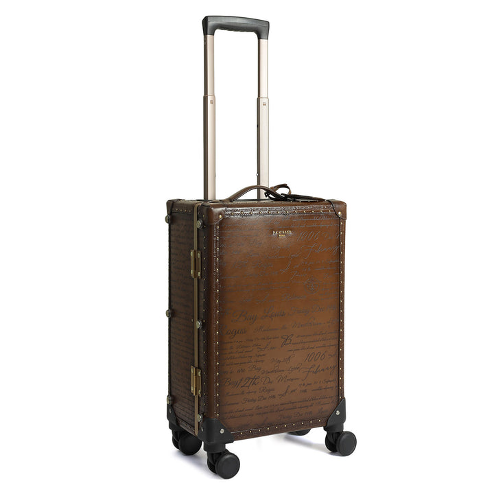 Signato Leather Trunk Trolley - Cognac