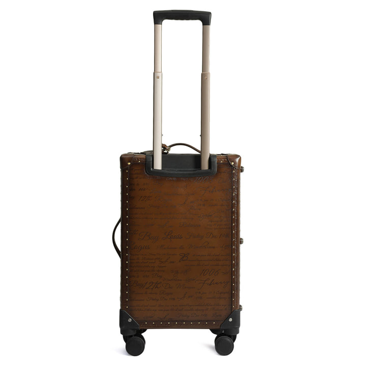 Signato Leather Trunk Trolley - Cognac
