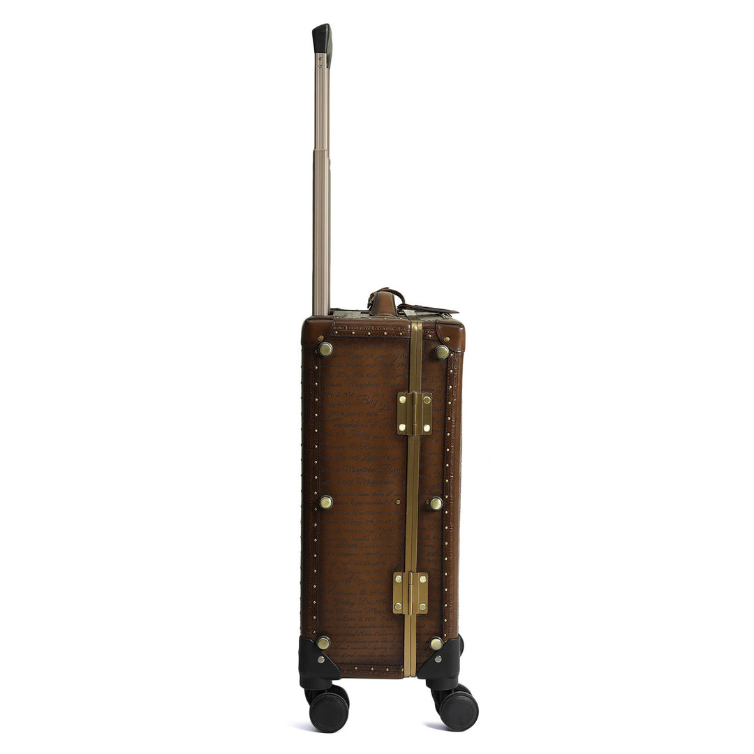 Signato Leather Trunk Trolley - Cognac