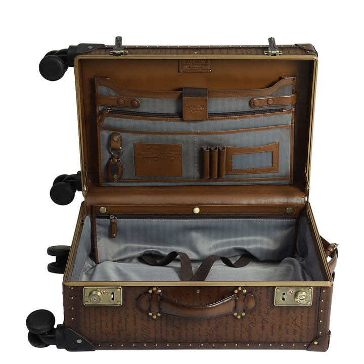 Signato Leather Trunk Trolley - Cognac
