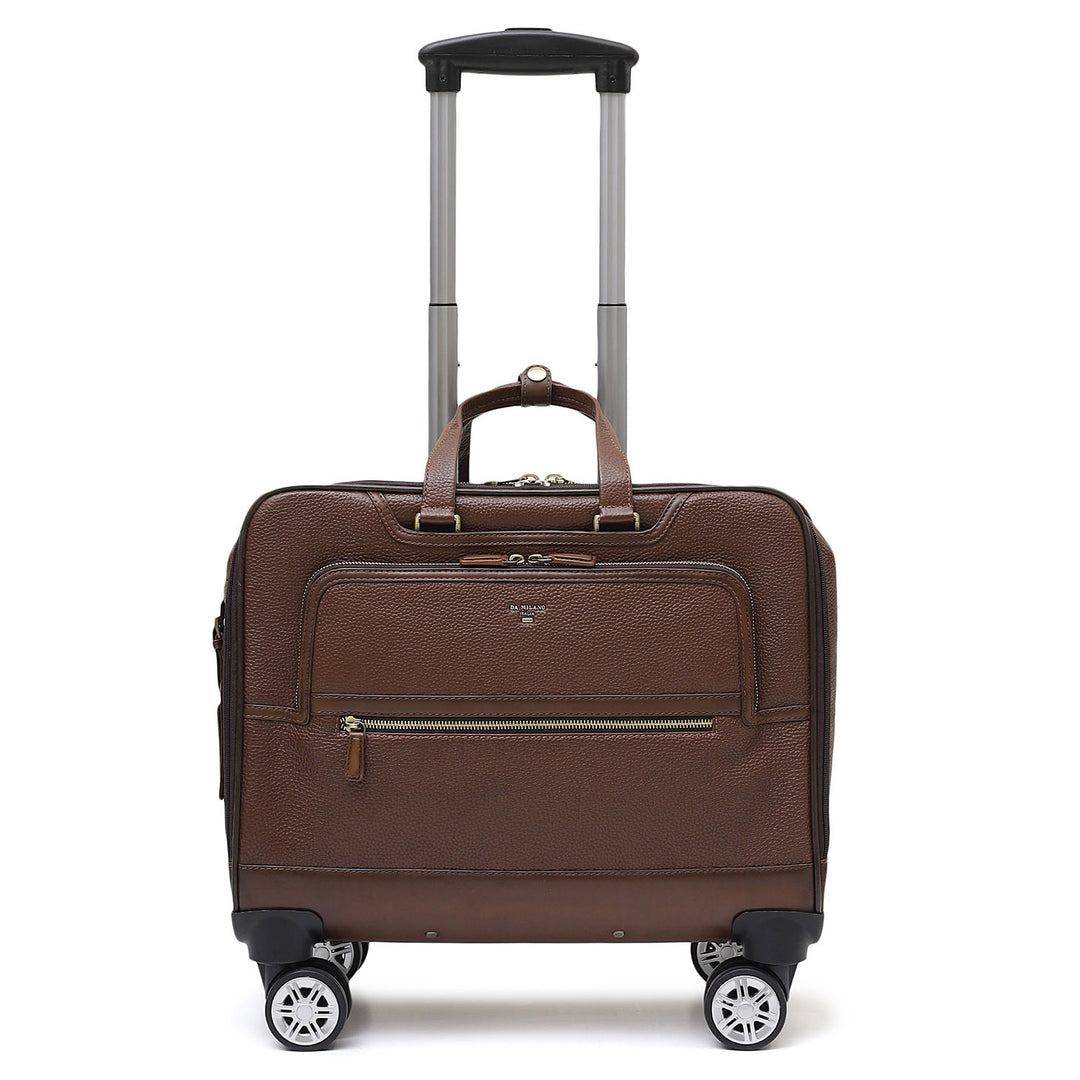 Wax Leather Overnighter Trolley - Espresso
