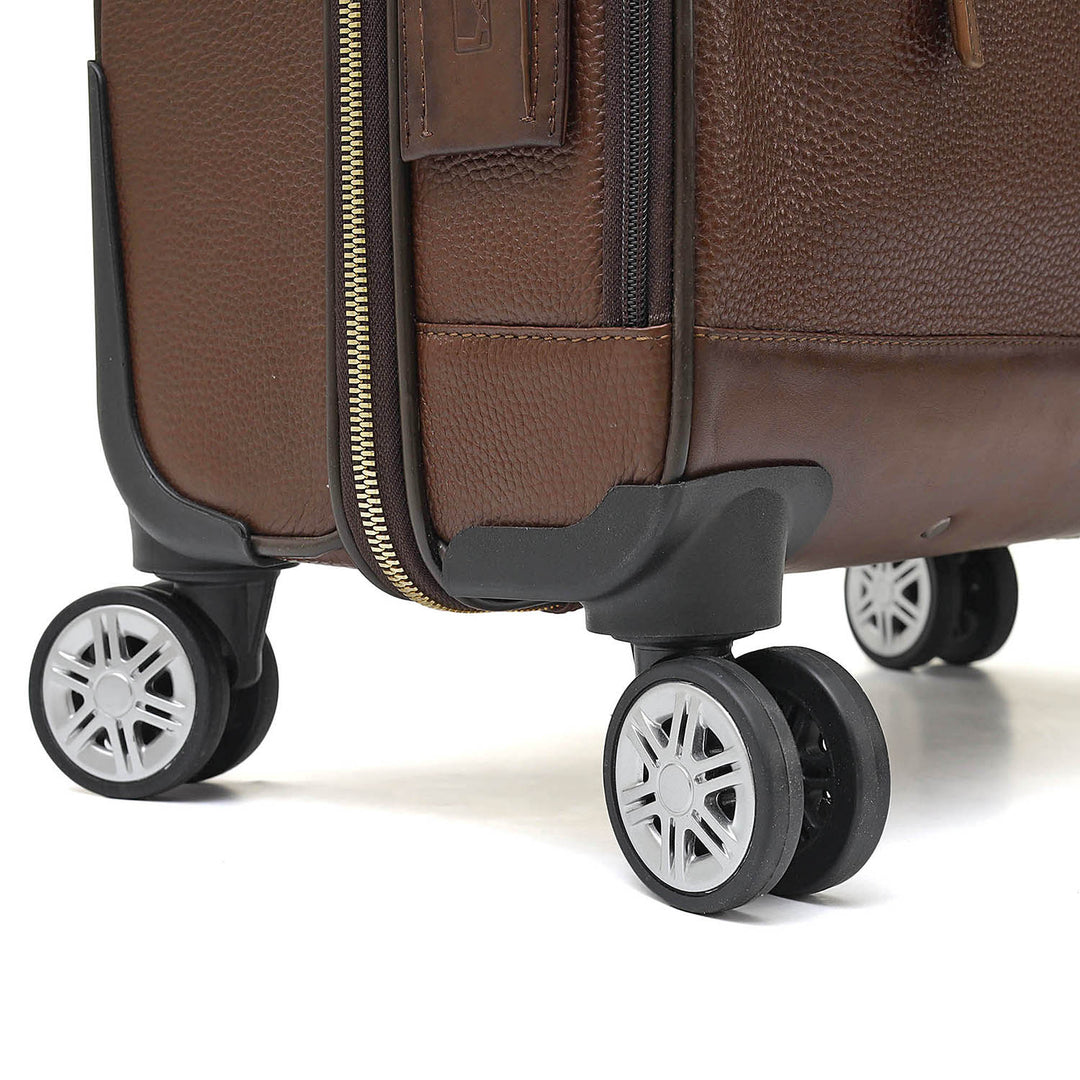 Wax Leather Overnighter Trolley - Espresso