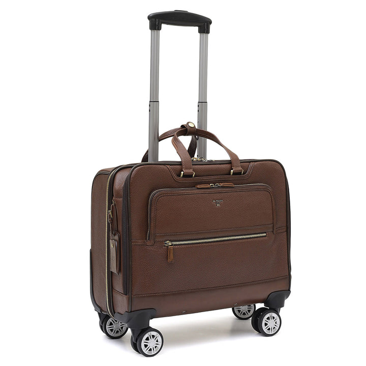 Wax Leather Overnighter Trolley - Espresso