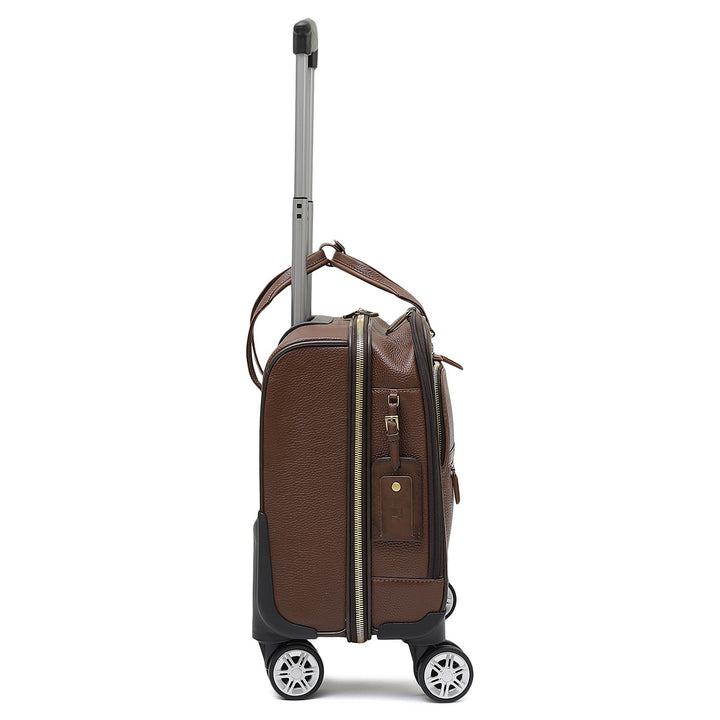 Wax Leather Overnighter Trolley - Espresso