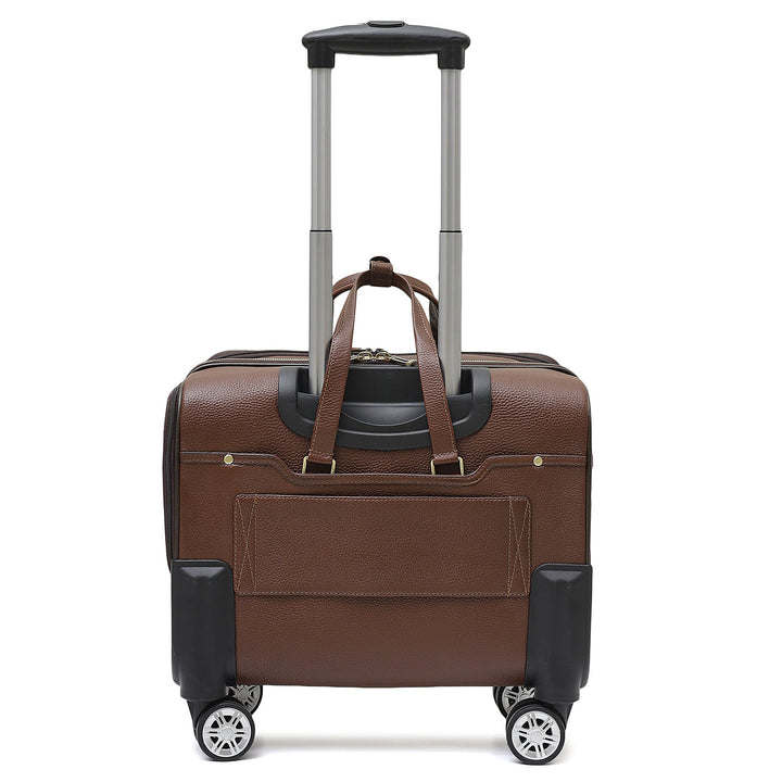 Wax Leather Overnighter Trolley - Espresso