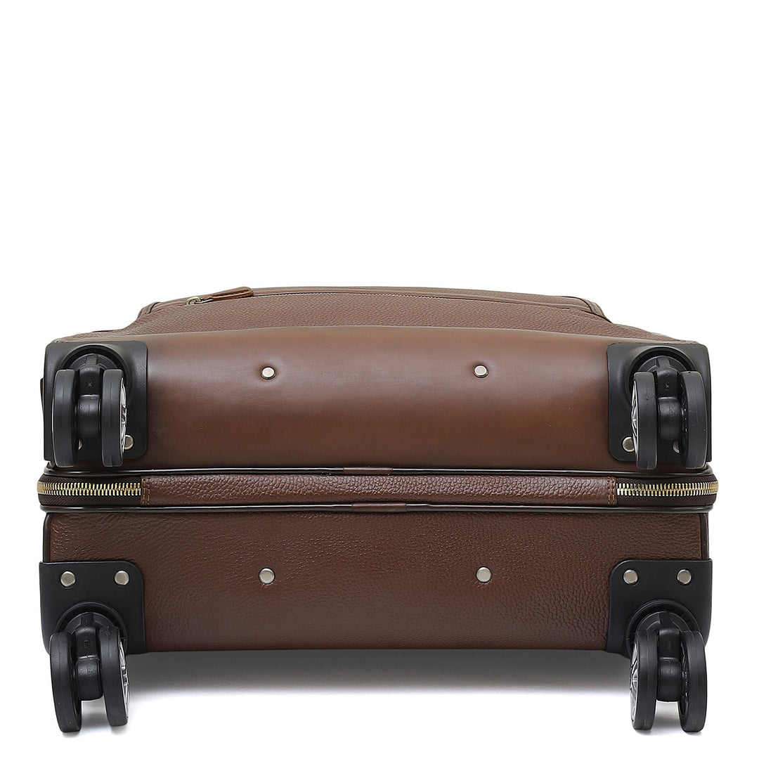 Wax Leather Overnighter Trolley - Espresso