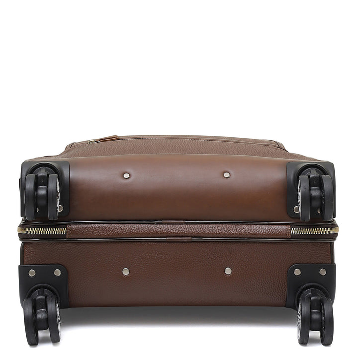 Wax Leather Overnighter Trolley - Espresso