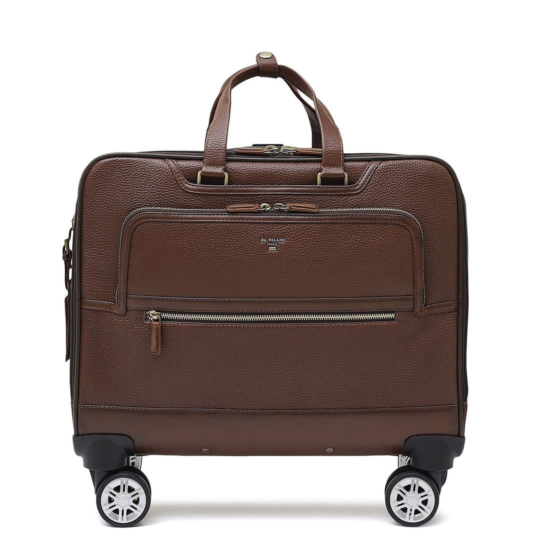 Wax Leather Overnighter Trolley - Espresso