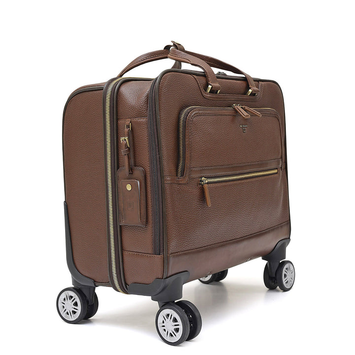 Wax Leather Overnighter Trolley - Espresso