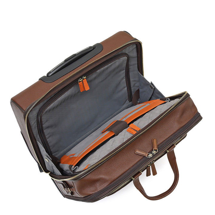 Wax Leather Overnighter Trolley - Espresso