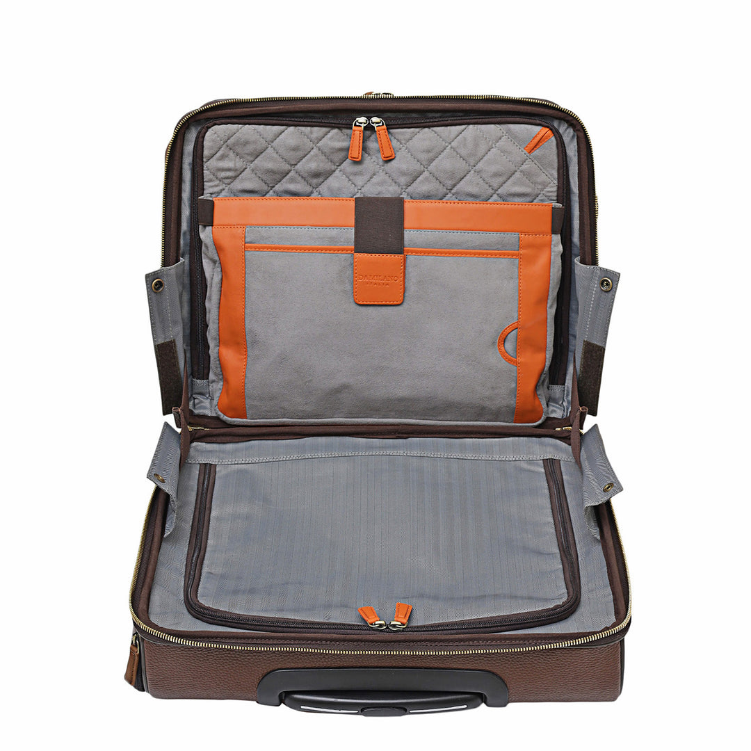 Wax Leather Overnighter Trolley - Espresso