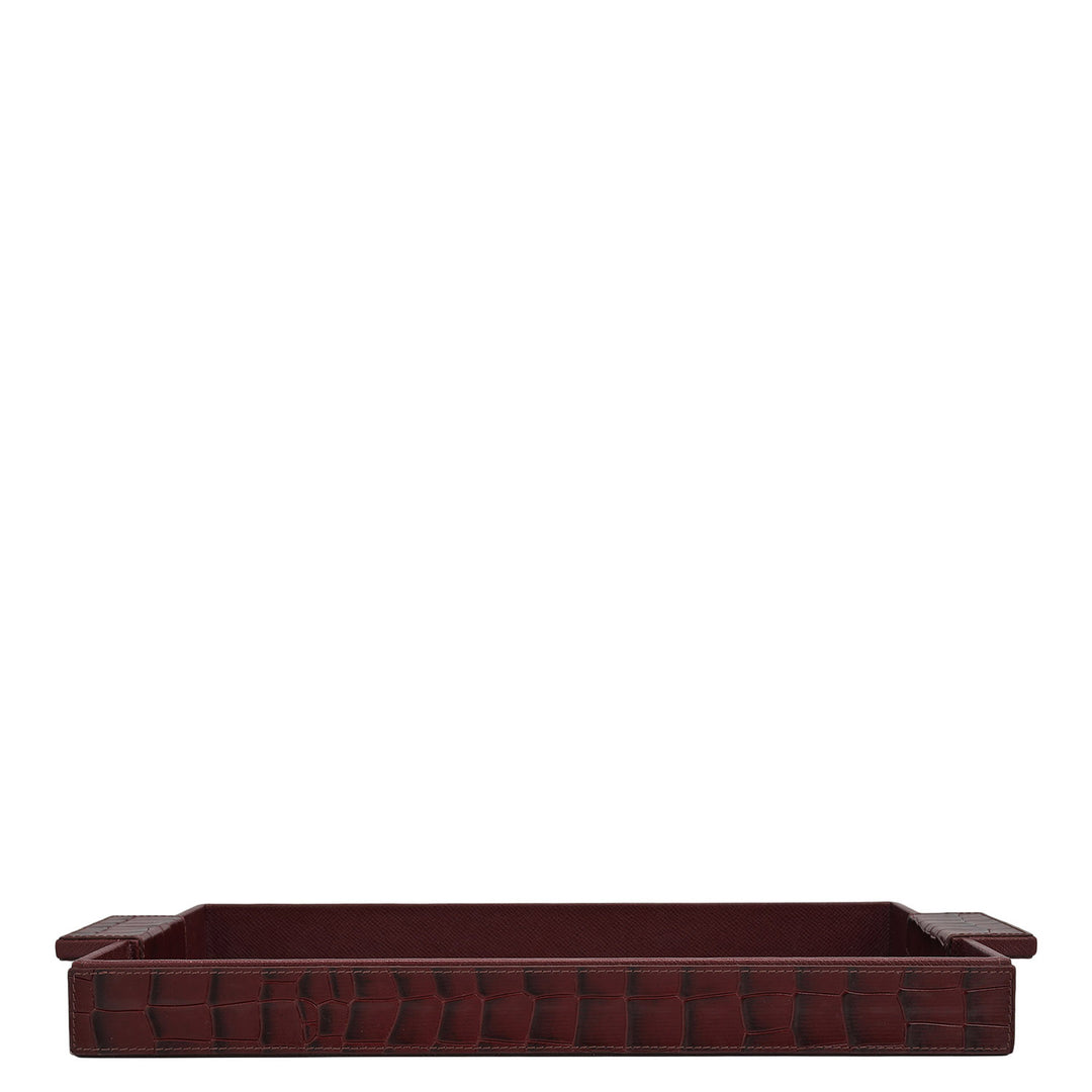 Croco Franzy Leather Tray - Wine