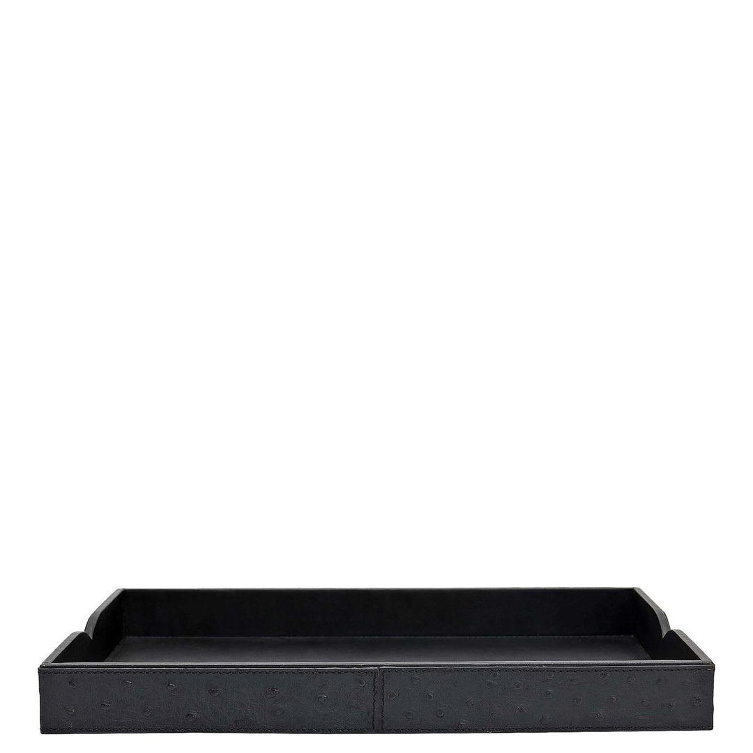 Small Ostrich Leather Tray - Black